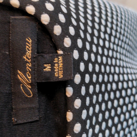 Monteau Women's Black & White Polka-dot Dress A Line Fit Flare Sleeveless Size M - Picture 4 of 4